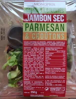 Salade jambon sec parmesan croûtons - Product - fr