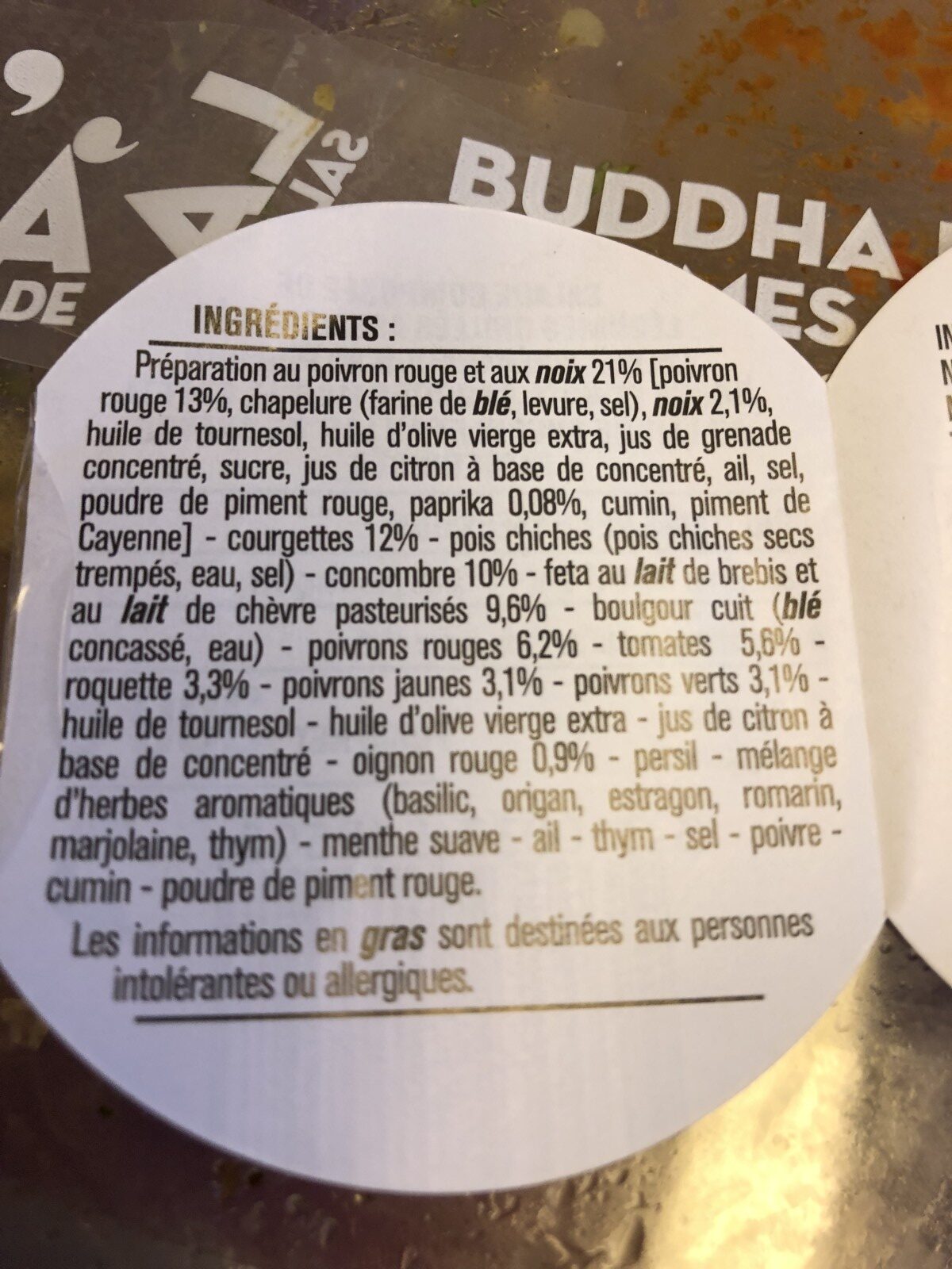 Buddha bowl legumes grillés - Ingredients - fr