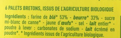 Palets bretons Monoprix Bio - Ingredients - fr