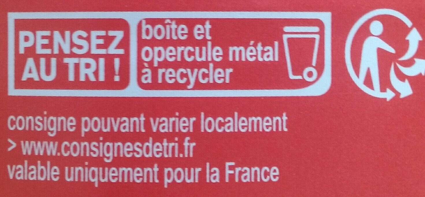 Pois chiche Prets à l’emploi - Recycling instructions and/or packaging information - fr