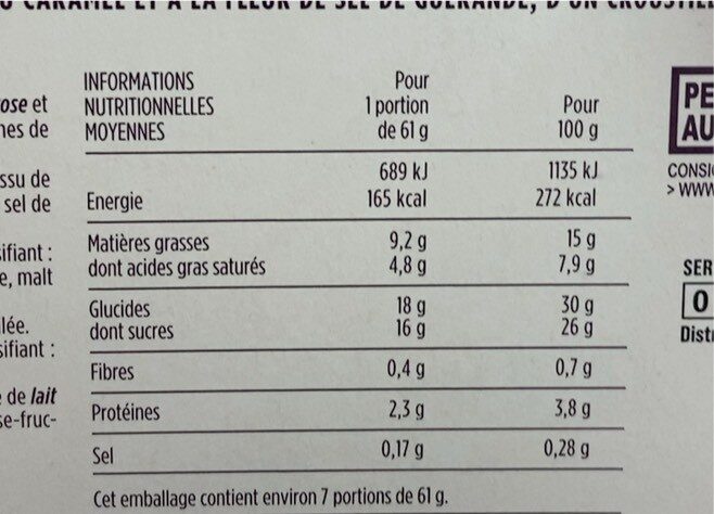 Buche glacée - Nutrition facts - fr