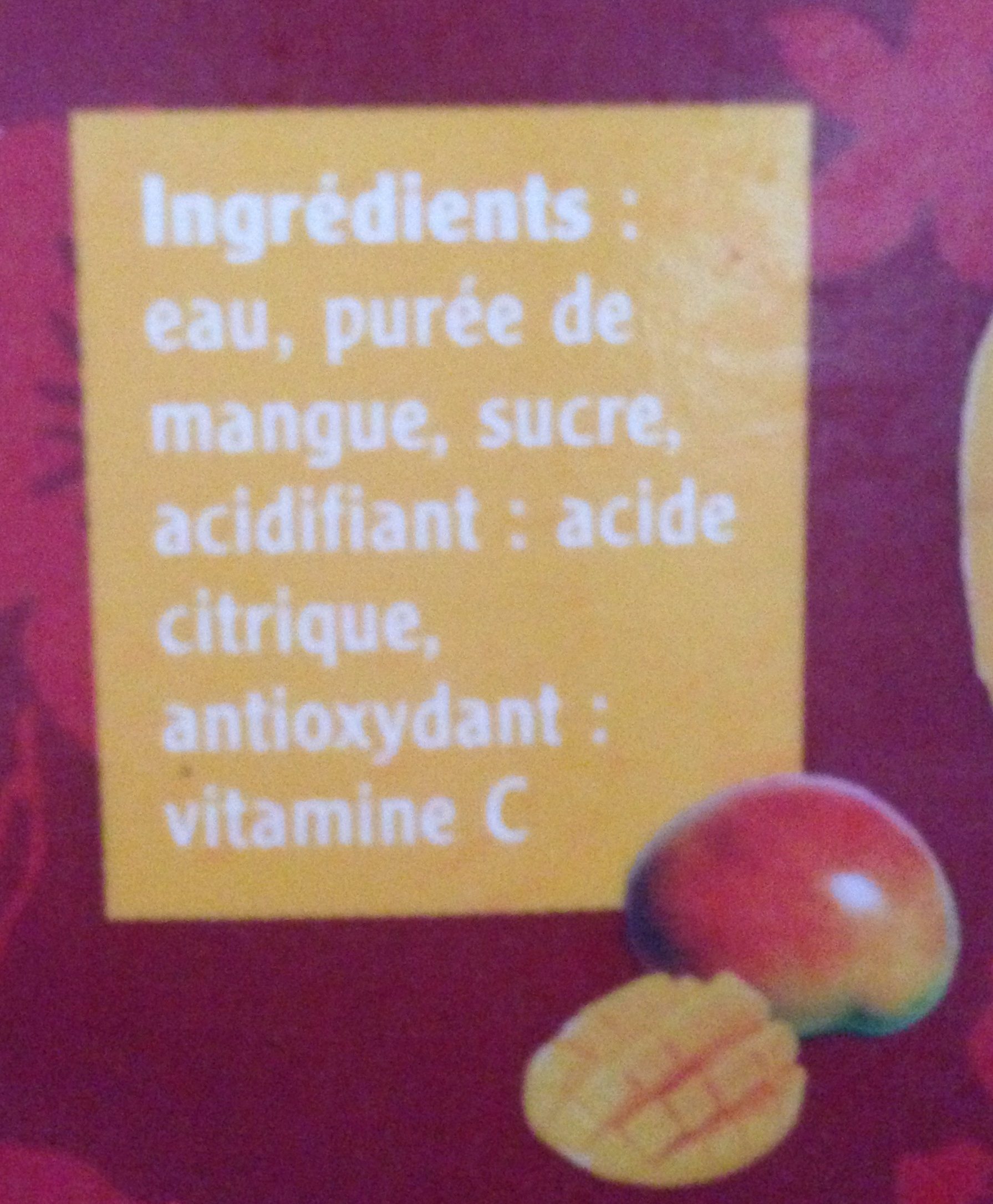 Mangue - Ingrédients