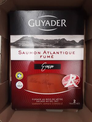Guyader Saumon Atlantique fumé Ecosse Label Rouge la barquette de 2 tranches 80 g - Product - fr