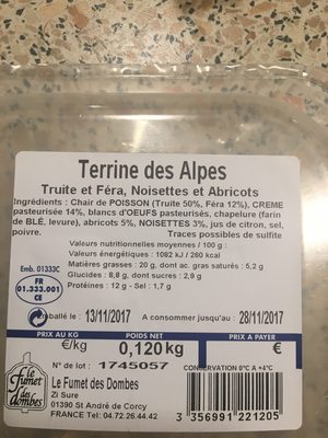 Terrine des Alpes - Ingredients