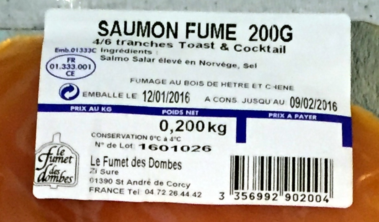 Saumon fumé - Ingredients - fr