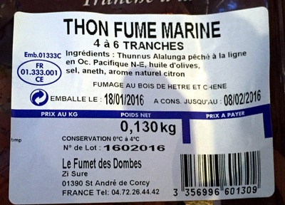 Thon fumé mariné - Ingredients - fr