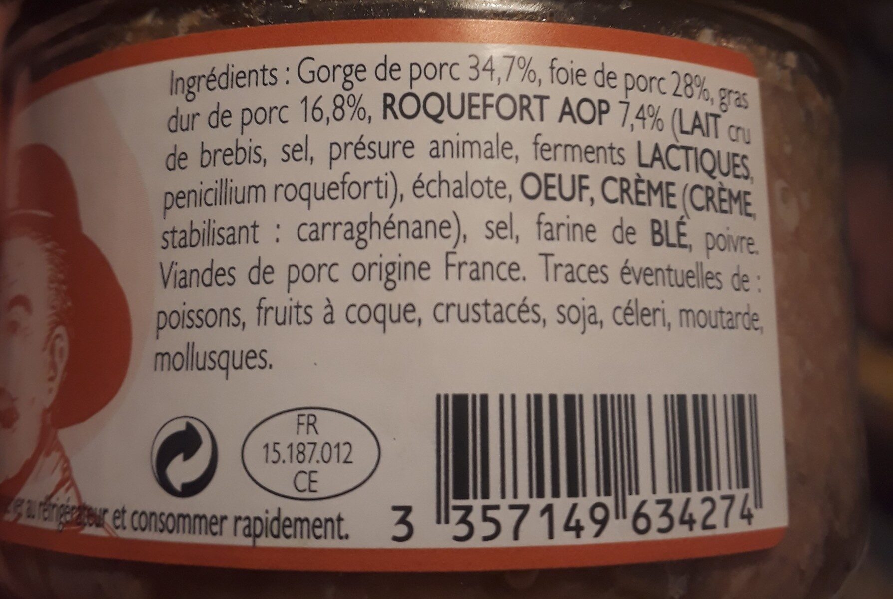 Terrine au roquefort AOP - Ingredients - fr
