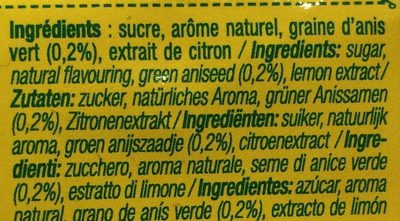 Sac 250g citron - Ingredientes - fr