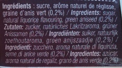 Sac 250g réglisse - Ingredientes - fr