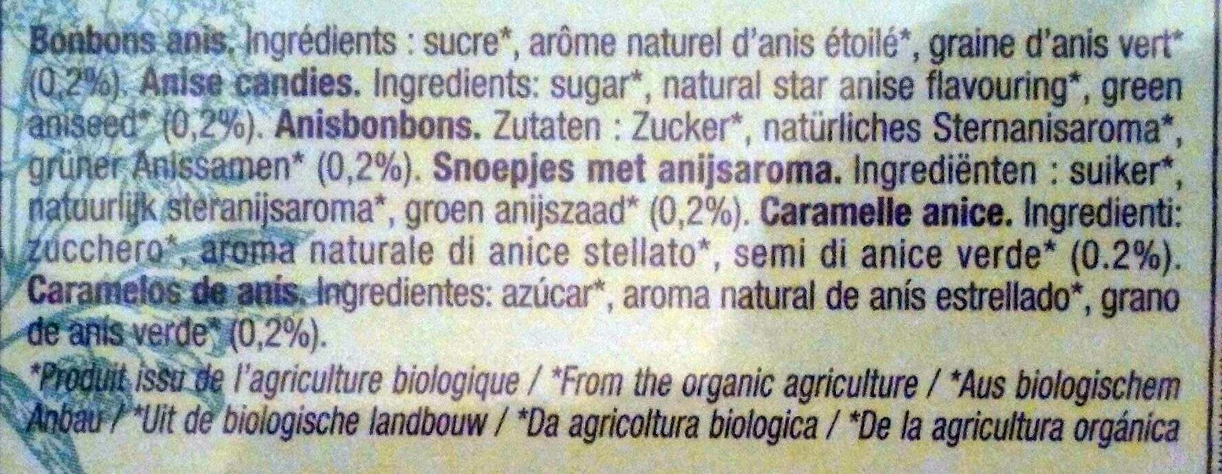 Etui 40g anis bio - Ingrediënten - fr