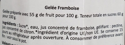 Gelée de Framboises - Ingredients - fr