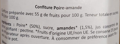 Confiture poire amande - Ingredients - fr