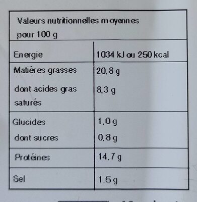 6 Saucisses "saurizo" à cuire - Nutrition facts