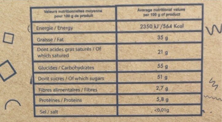 Morceau de chocolat noir aux noisettes grillées - Nutrition facts - fr