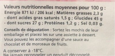 Mochis glacés - Nutrition facts - fr