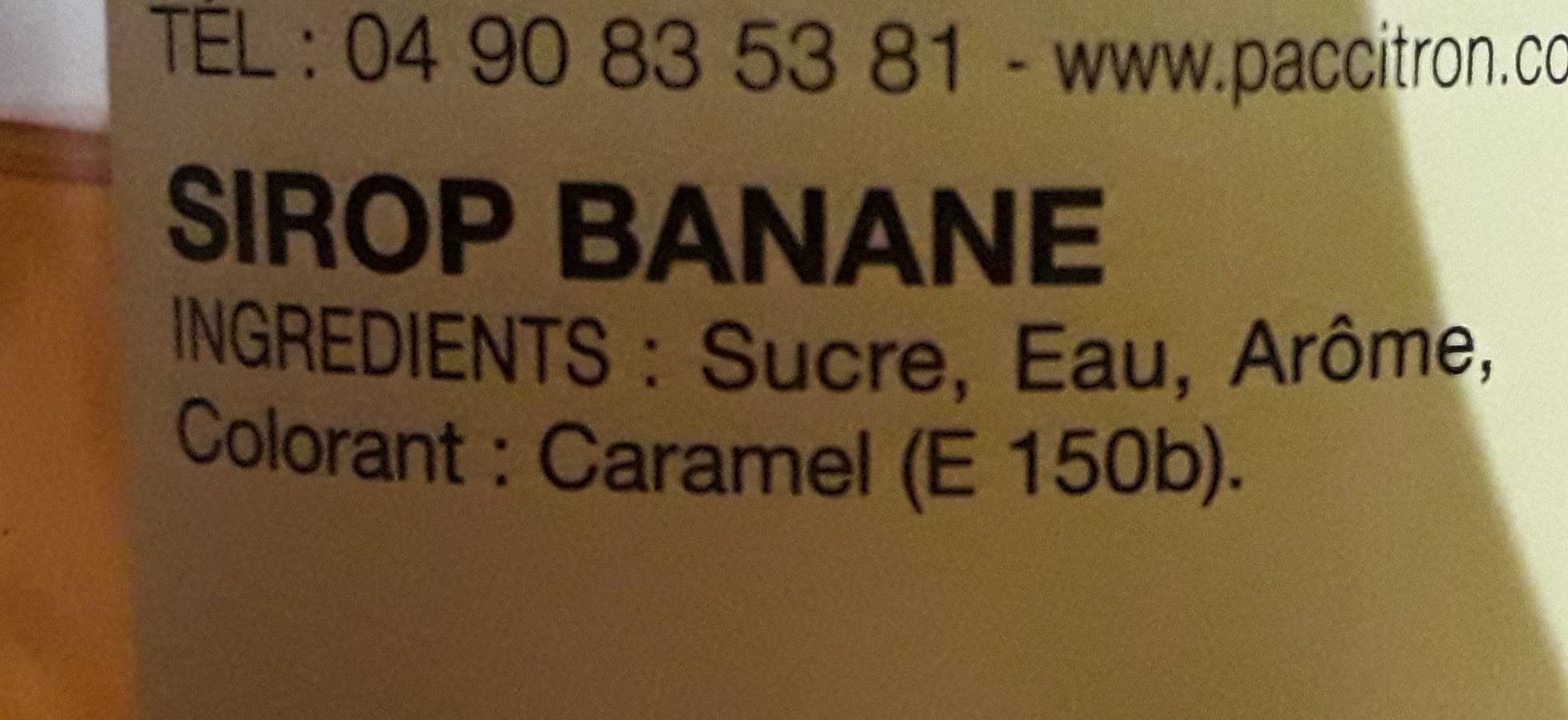 Sirop de banane - Ingredients - fr