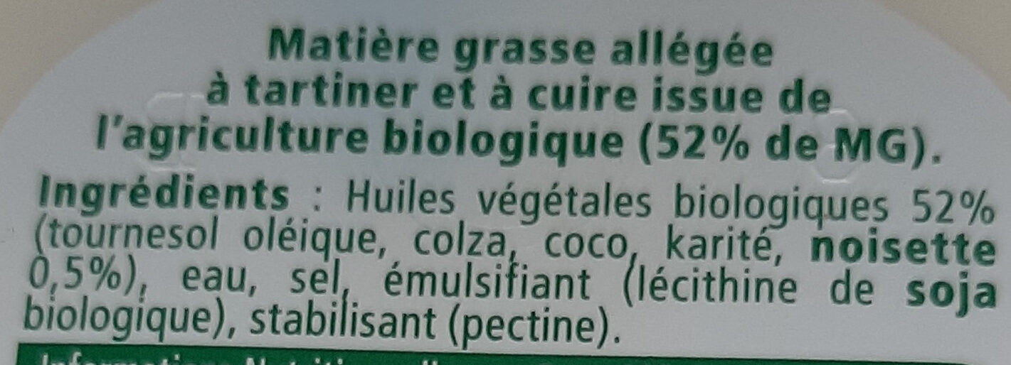 St Hubert Doux Bio 100 % végétal - المكونات - fr