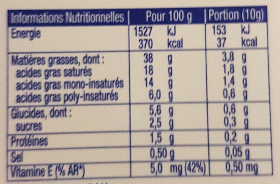 St hubert 41 500 g doux ss hdp - Nutrition facts - fr