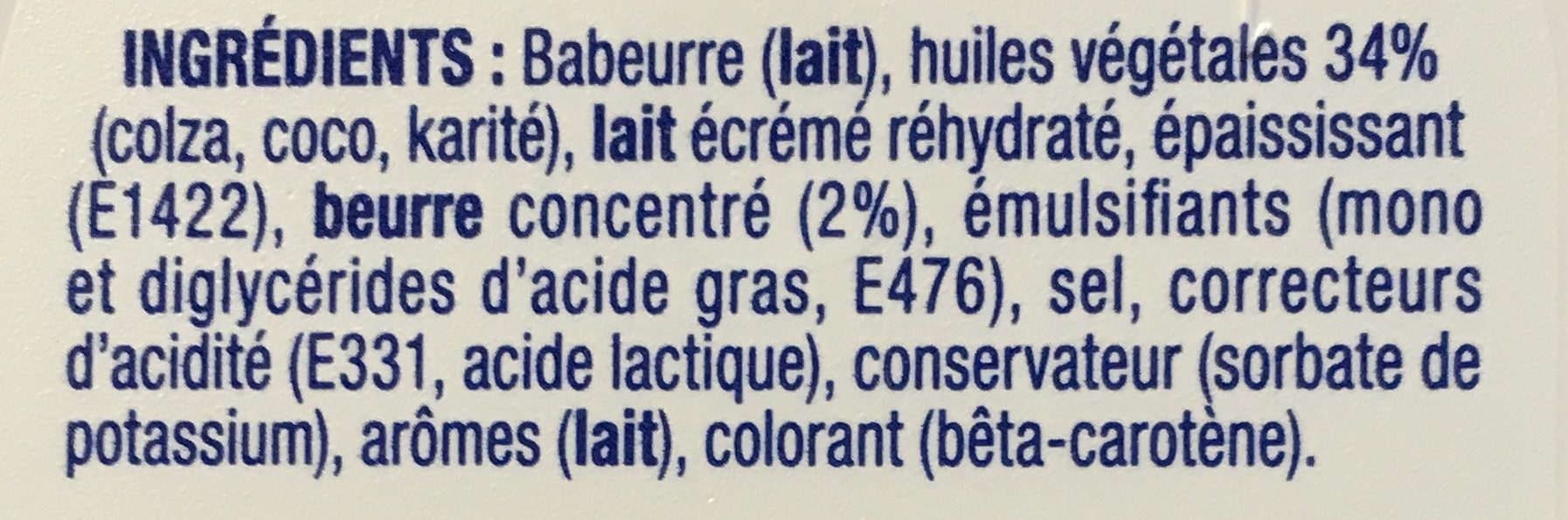 St Hubert 41 Doux - Ingredients - fr