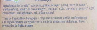 St Hubert Végétal Bio chocolat - Ingrédients