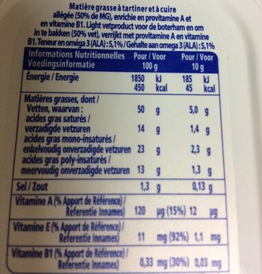 St hubert omega 3 255g demi sel frnl - Näringsfakta - fr