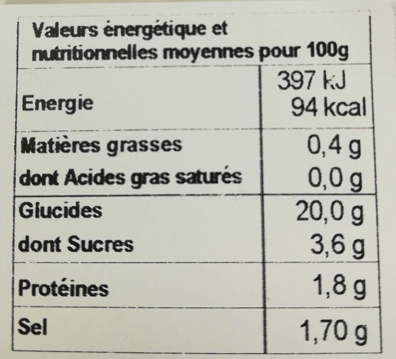 Rouleau de printemps - Nutrition facts - fr