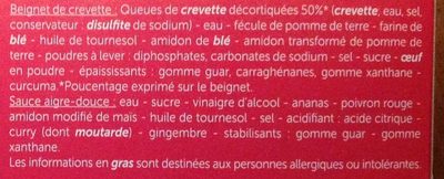 6 Beignets de Crevette - المكونات - fr