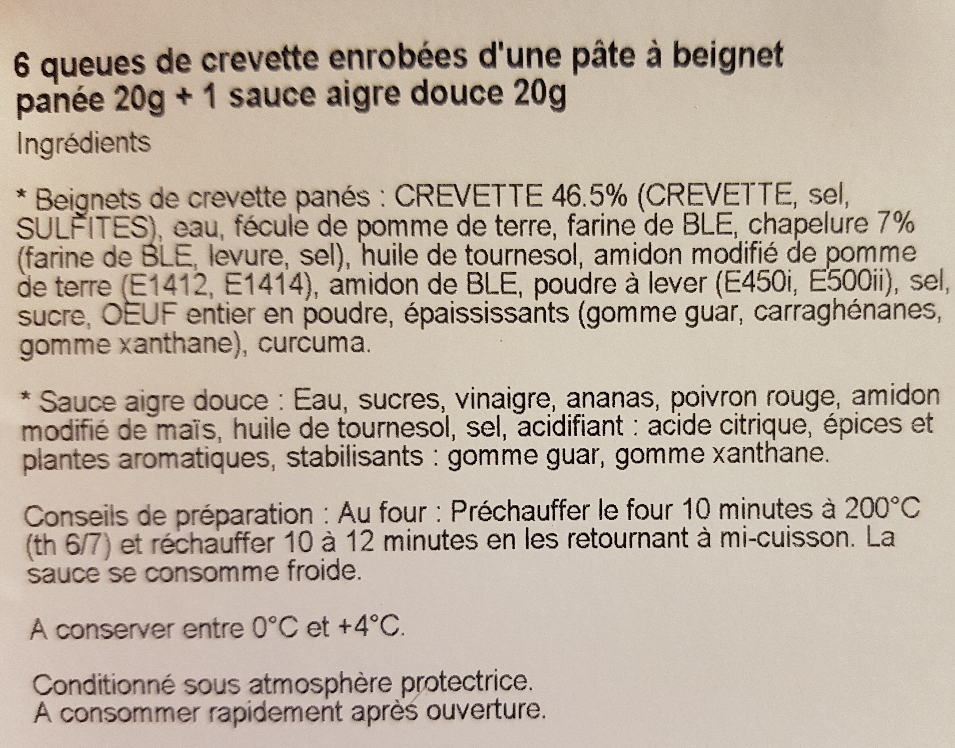 Beignets de crevette panés - المكونات - fr