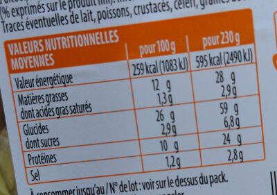 XXL Poulet rôti mayonnaise - Información nutricional - fr