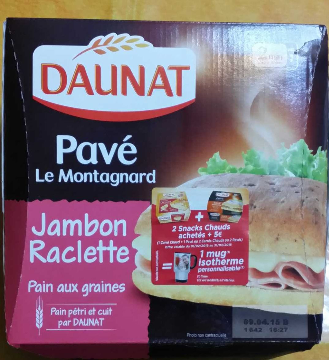 Pavé Le Montagnard - Jambon, Raclette, Pain aux Graines - Produkt - fr