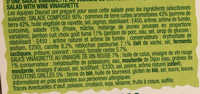 1.2.3 Salade jambon reblochon - Ingrediënten - fr