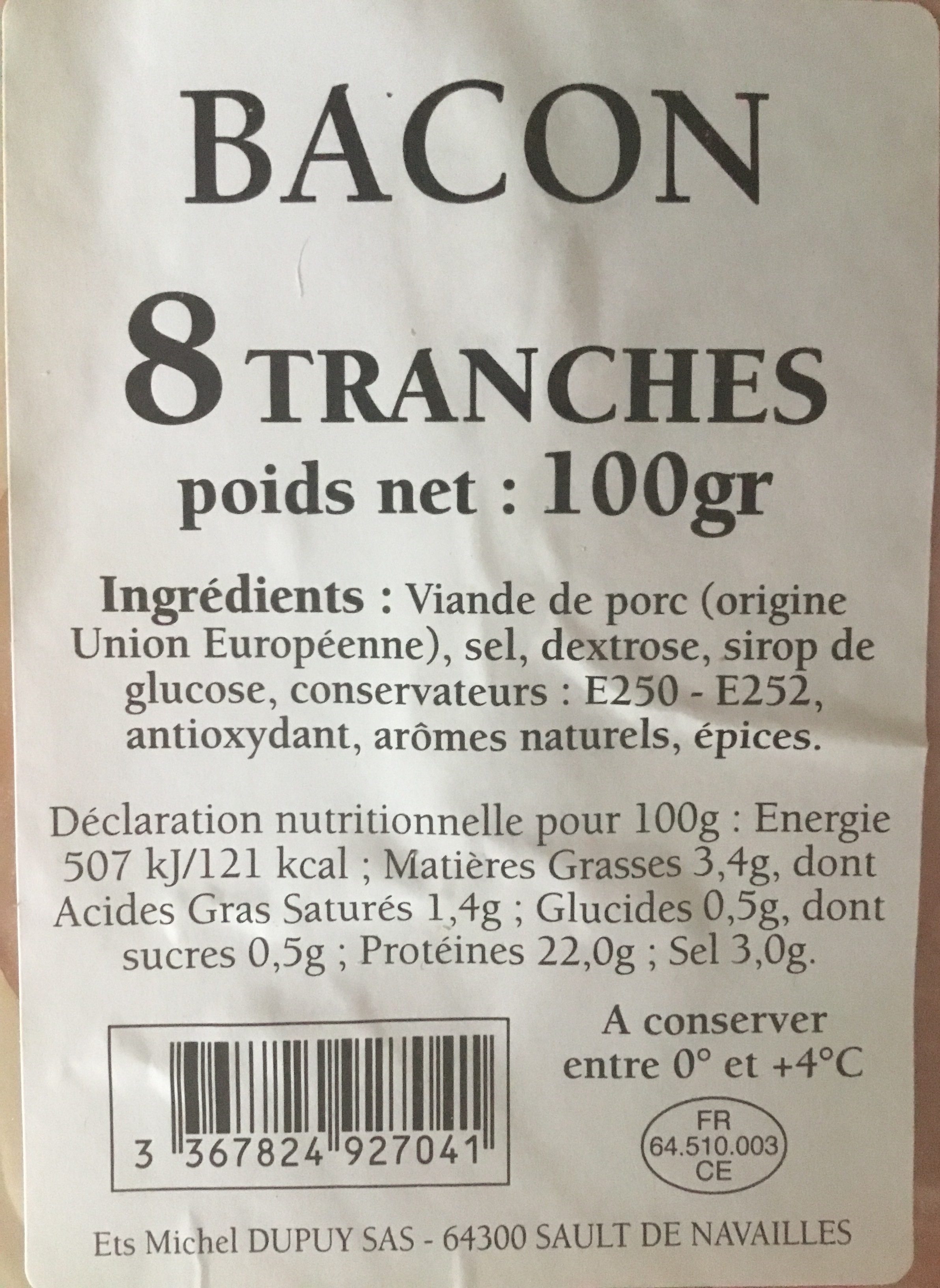 Bacon - Ingredients - fr