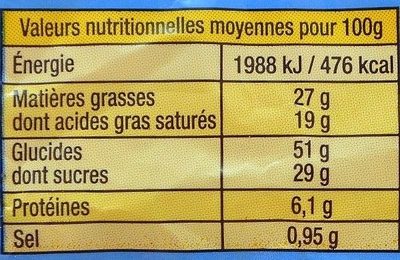 La Madeleine d'Armor - حقائق غذائية - fr