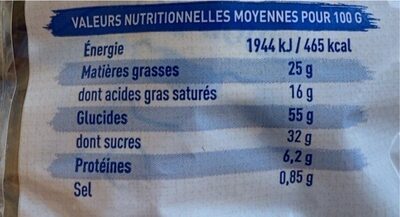 La Madeleine d'Arvor - Nutrition facts - fr