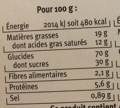 Galettes citron vert - Nutrition facts