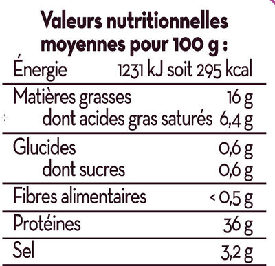 Lomo de cebo ibérique Saveurs - Nutrition facts - fr