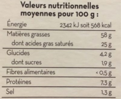 Foie gras de canard entier du Sud-Ouest mi-cuit IGP délicatement poivré Saveurs - حقائق غذائية - fr