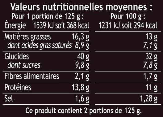 Girasoli aux tomates séchées et mozzarella au lait de bufflonne - Nutrition facts - fr