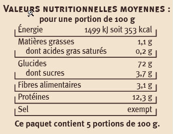 Pates Lumaconi nature - Nutrition facts - fr