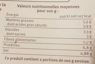 Coquilles au noix de st-jacques st-brieuc - حقائق غذائية - fr
