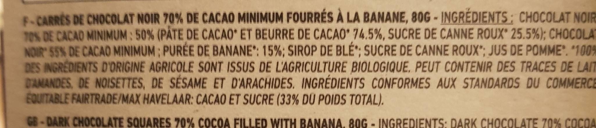 Chocolat banane - Ingredients - fr