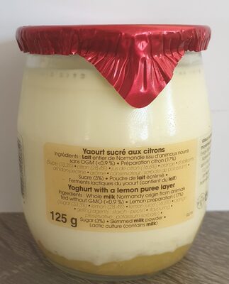 Yaourt sucré aux citron Au bon lait de nos vache de Normandie - Ingrédients