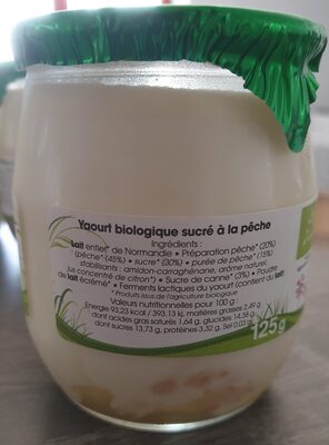 Yaourt bio pêche - Ingredients - fr