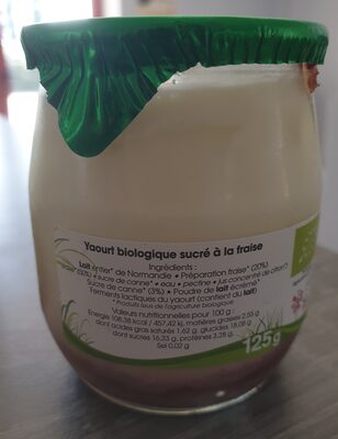 Yaourt fraise biologique - Ingredients
