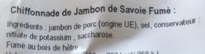 Jambon de savoie Fumé au bois de hêtre - Ingredients - fr