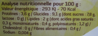 Soja brassé saveur Citron au Bifidus Bio - Nutrition facts - fr