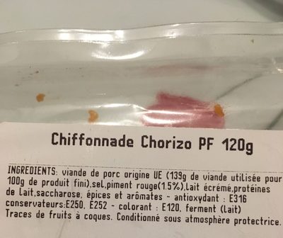 Chiffonnade Chorizo - Ingredients - fr