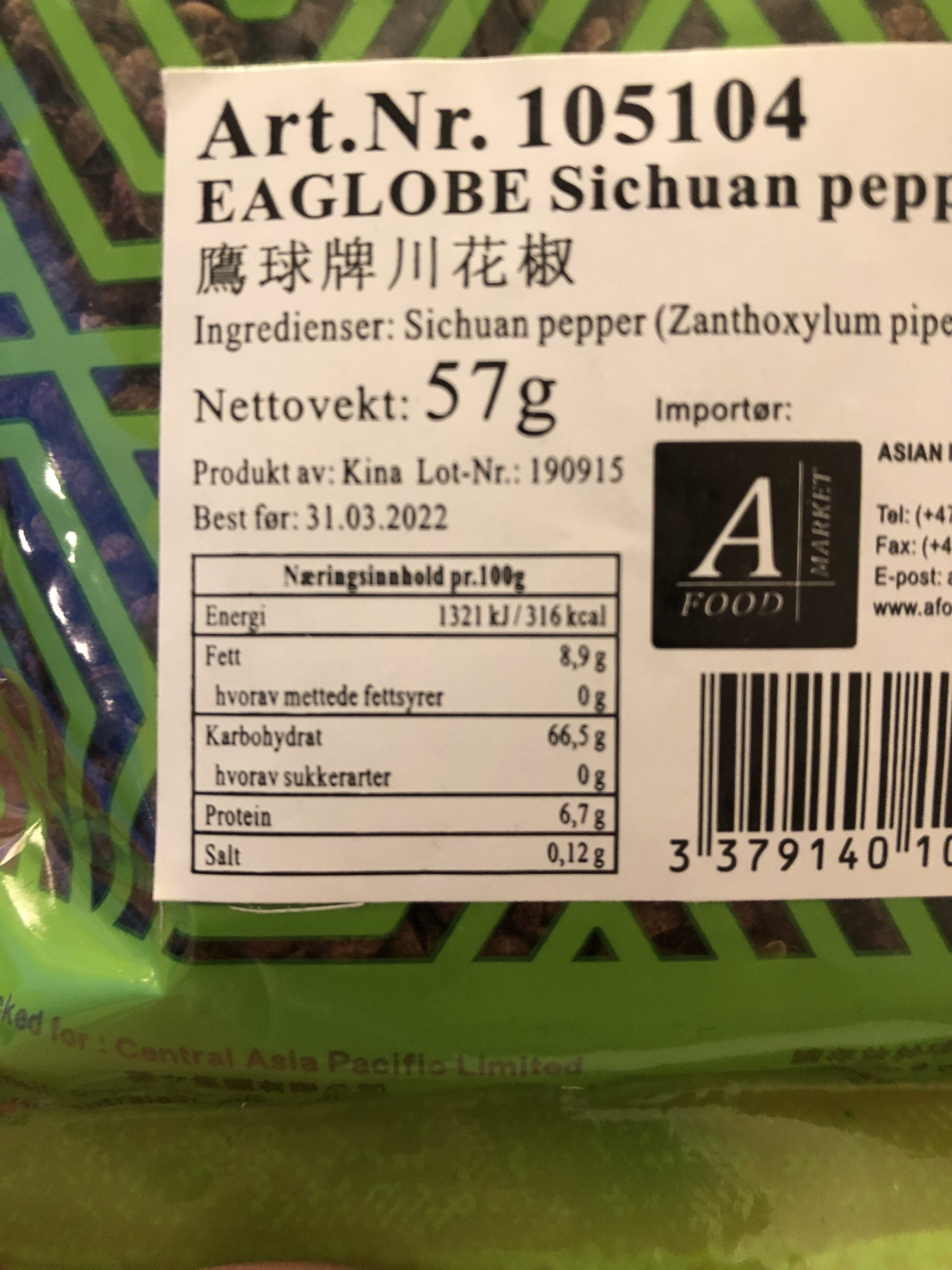 Szechuan-Pepper - Nutrition facts - nb