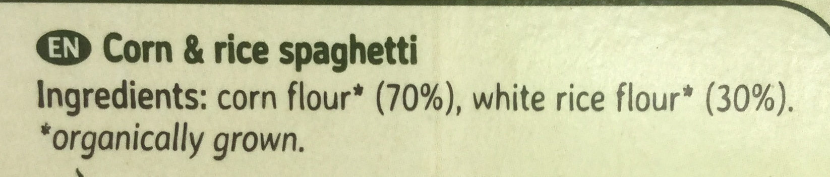 Spaghetti maïs et riz Sans gluten - Ingredients