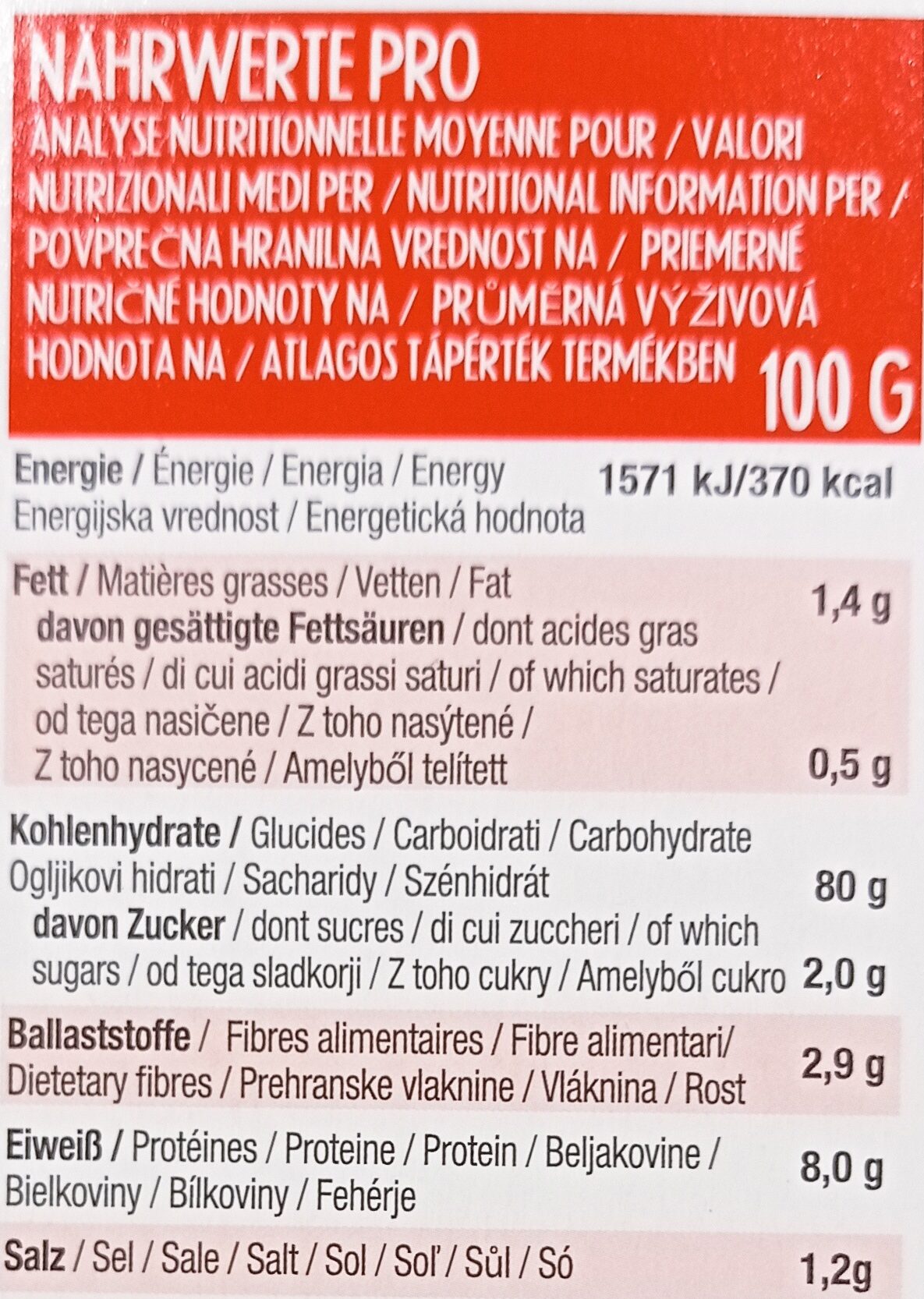 Tartines craquantes bio tomate paprika - Nährwertangaben - fr